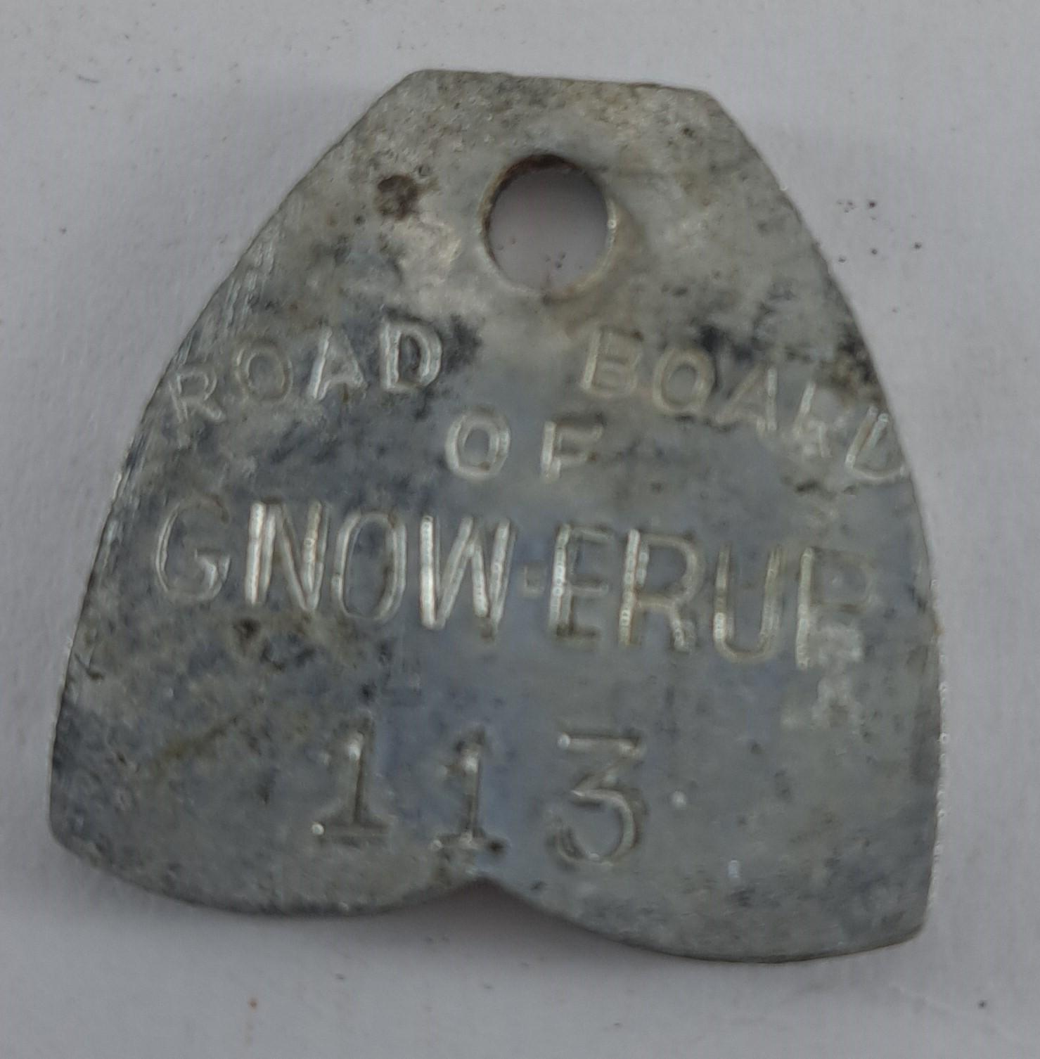 back of a sliver dog licence tag