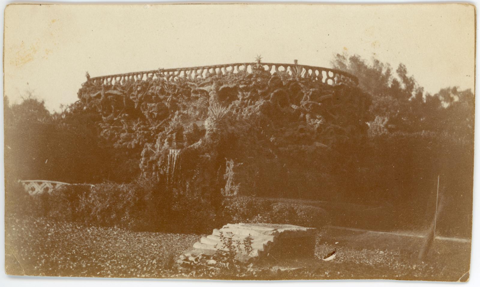 Photo showing an area at the Giza Zoo, Cairo known as 'The Grotto'.