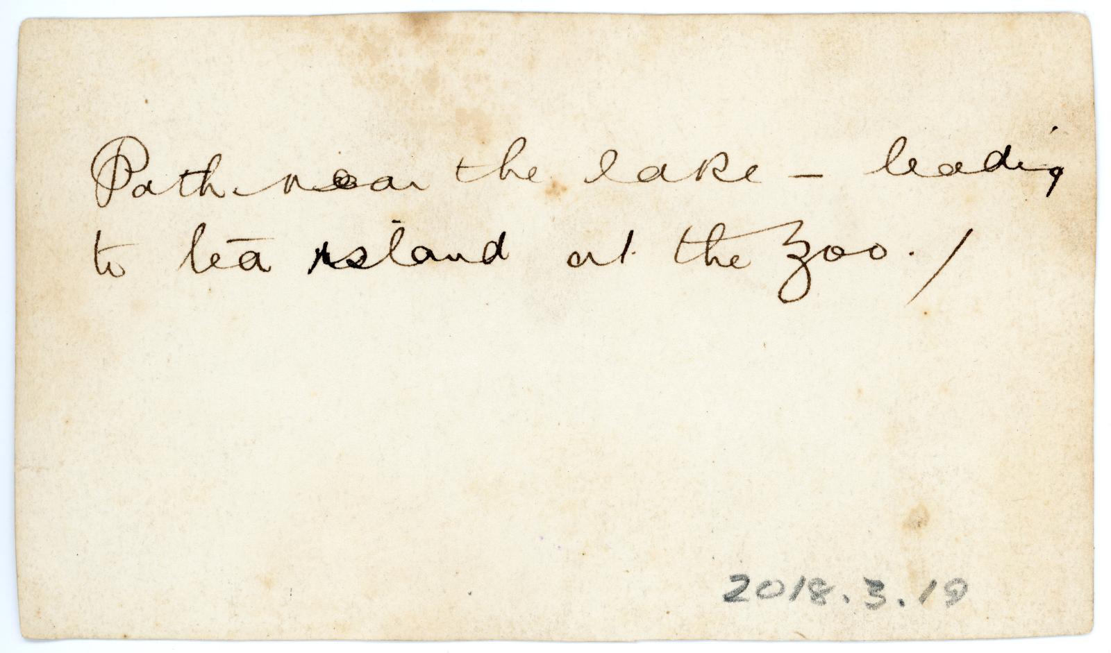 Rear view of photo showing inscription.