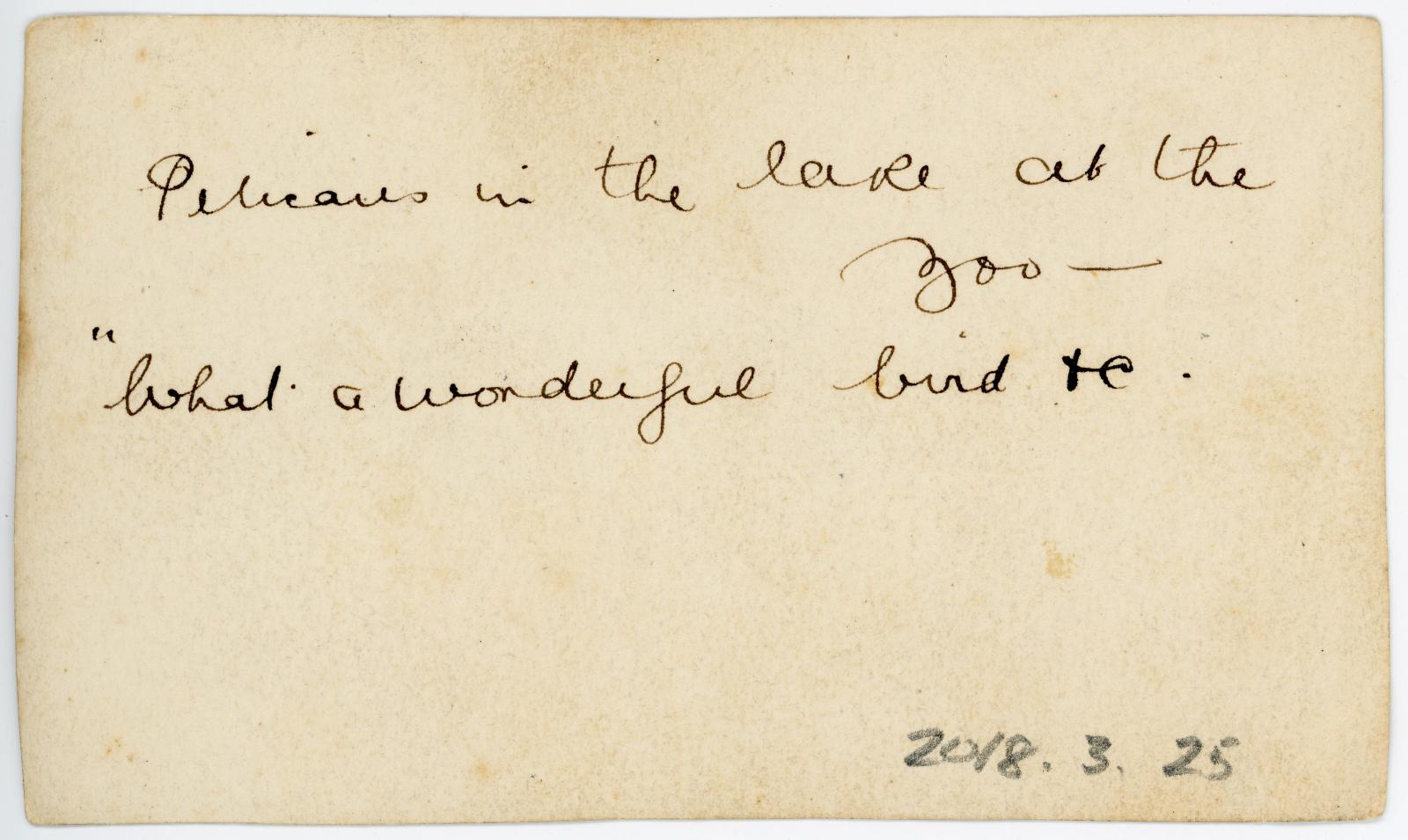 Rear of photo showing inscription.