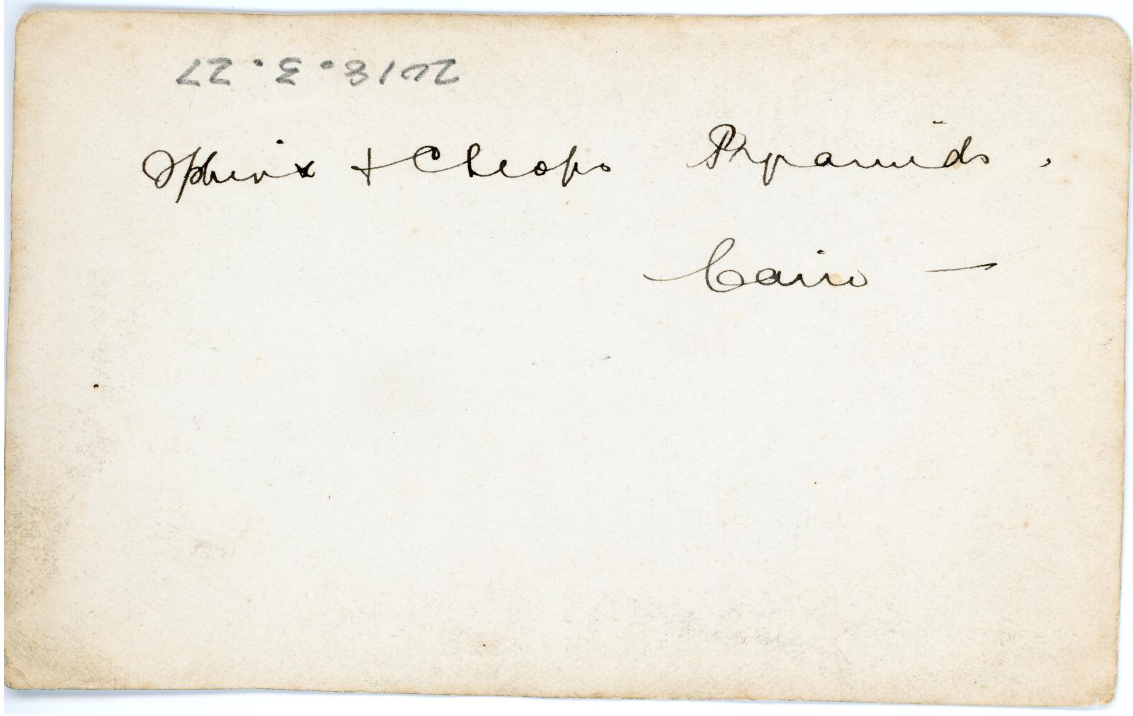 Rear view showing inscription.