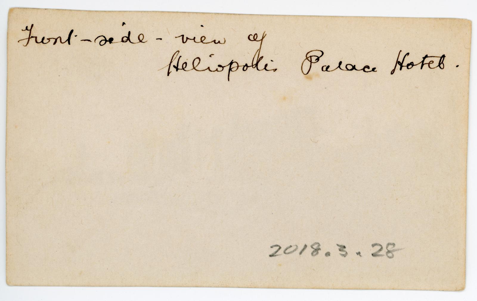 Rear view of photo showing inscription.