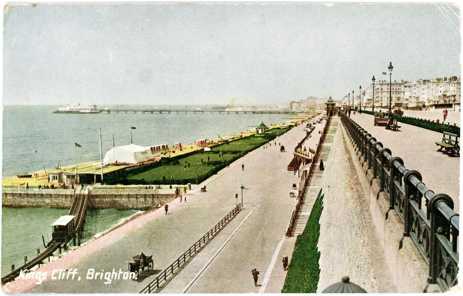  First World War Postcard ‘King’s Cliff, Brighton’ sent from Pte. Edward Charles MOUCHEMORE, 6351