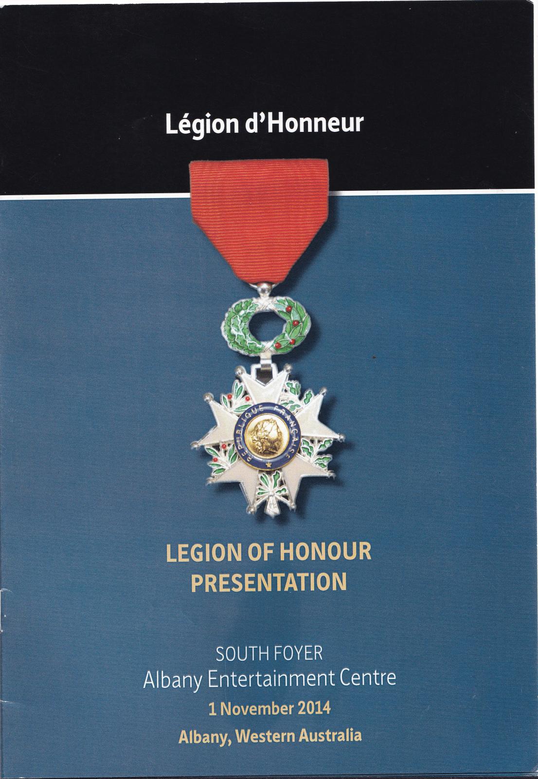 Legion of Honour Presentation booklet