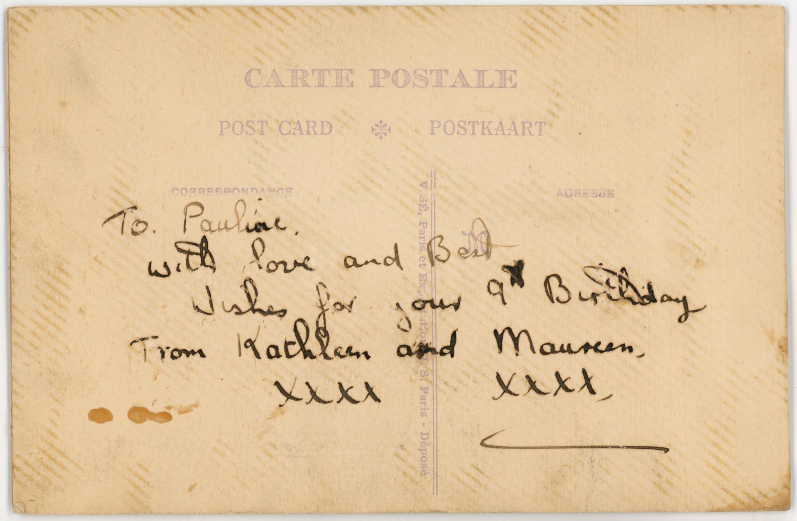 First World War ‘To my dear Sister’ Silk Postcard from Edward (Ted) PERRY, RAMC