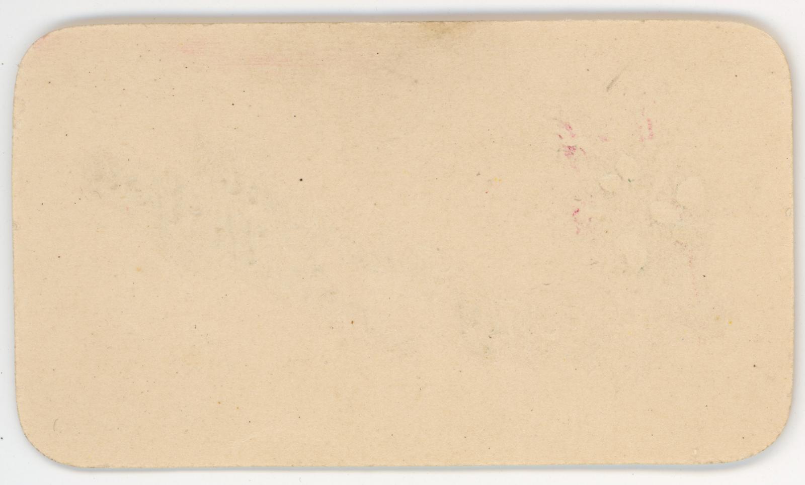 First World War Small Card from Edward (Ted) PERRY, RAMC back