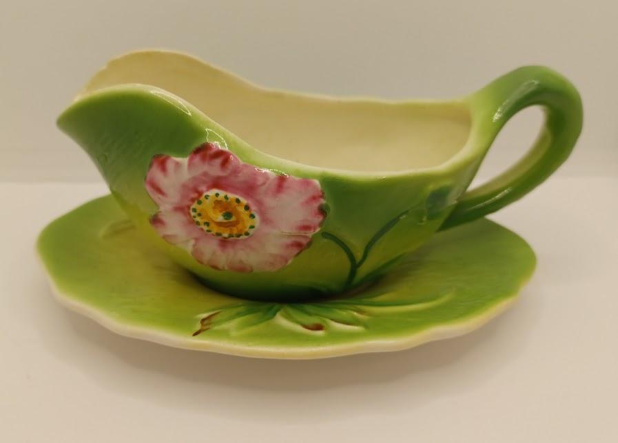 Peony Ware jug and saucer
