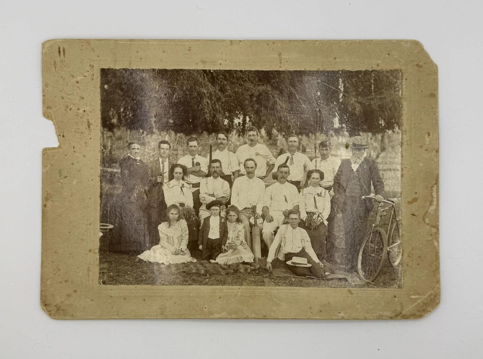 Gibbs family sitting on Possum Blanket