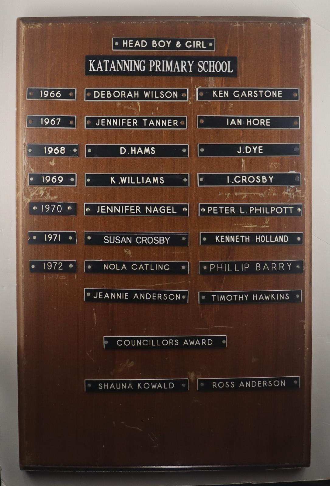 Katanning Primary School School Honour Board