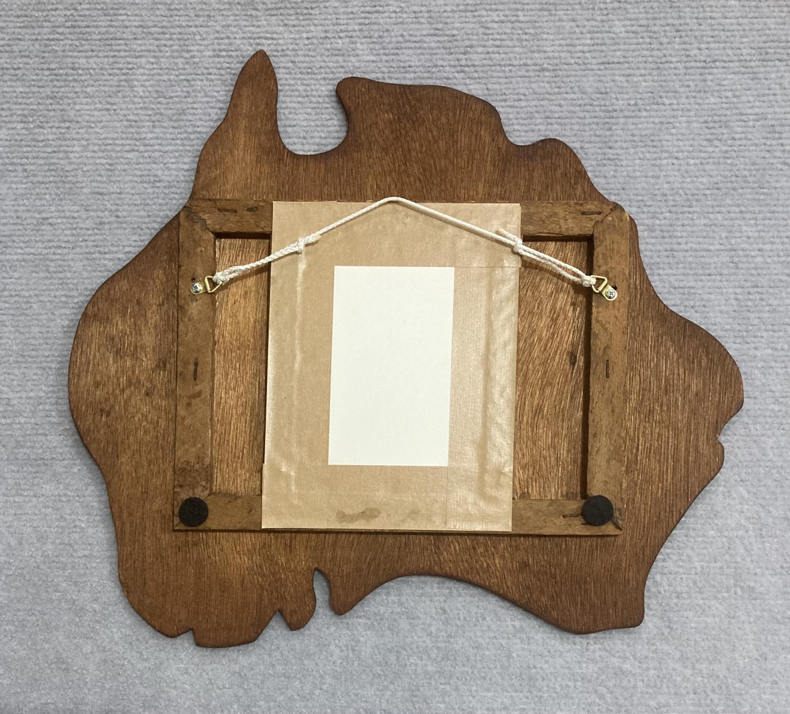 Reverse of WWI Australian soldier portrait in timber frame