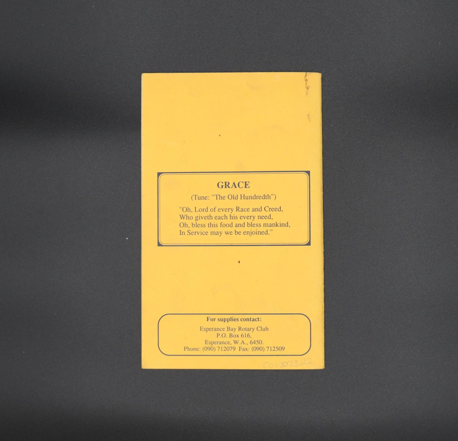 Back of the song book