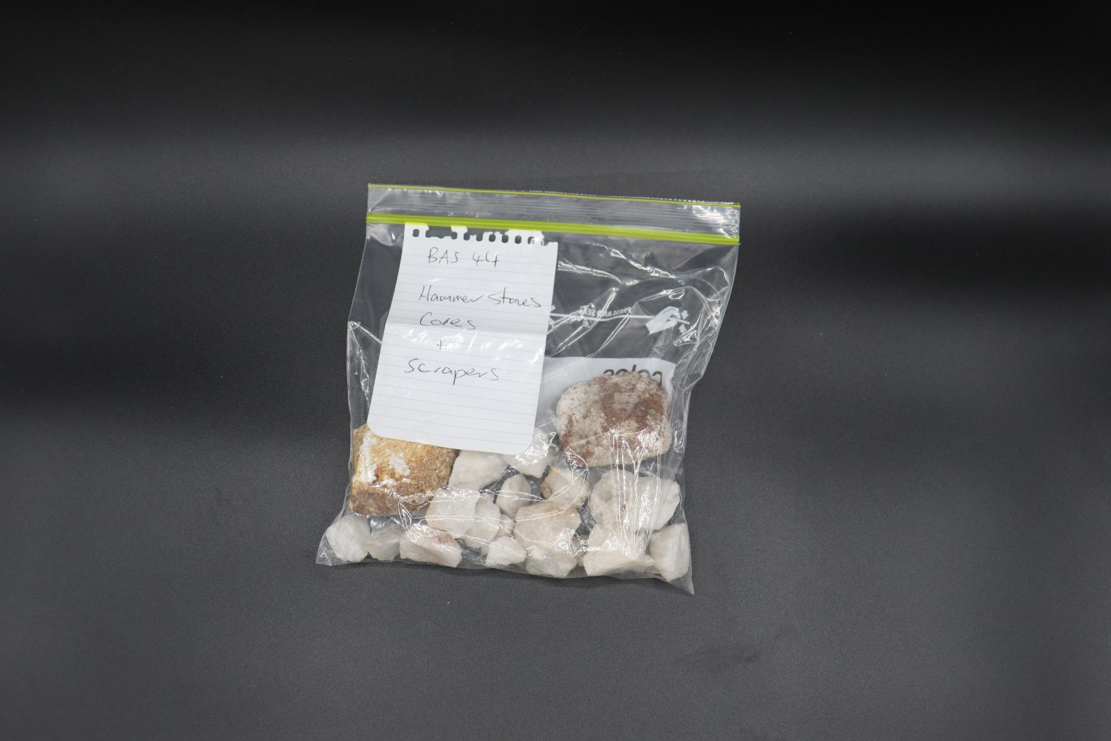  A clear plastic resealable bag. The  bag has a written note inside.