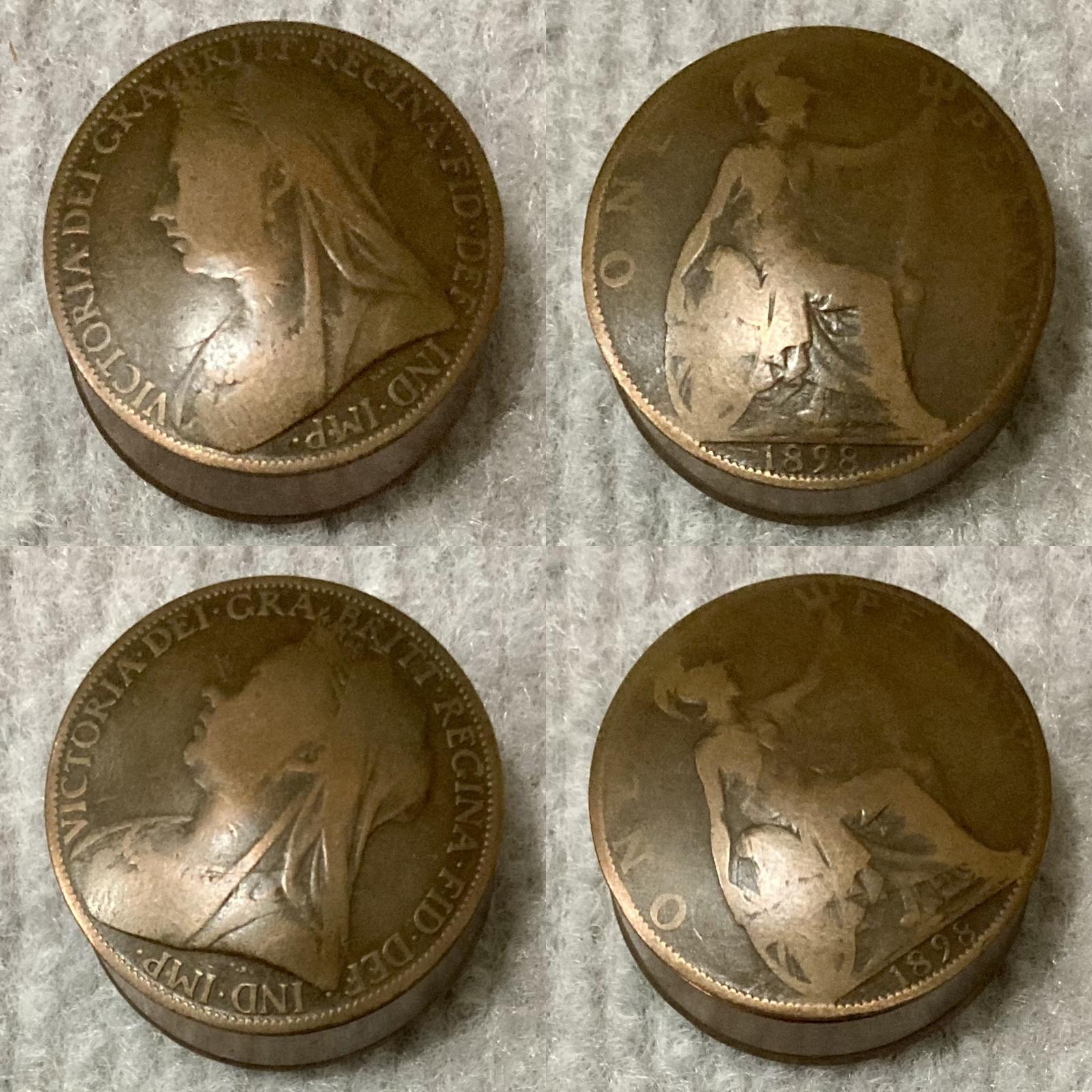 Circular snuff container made from coins - exteriors