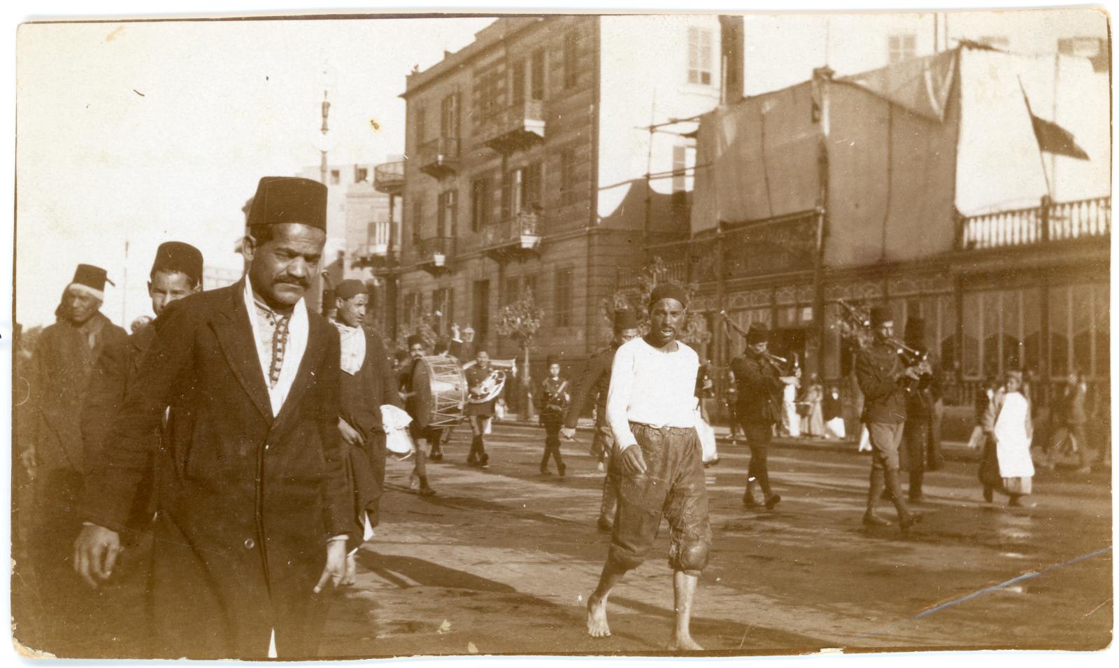 Photo of a 'Italian Wedding Procession' with band. 