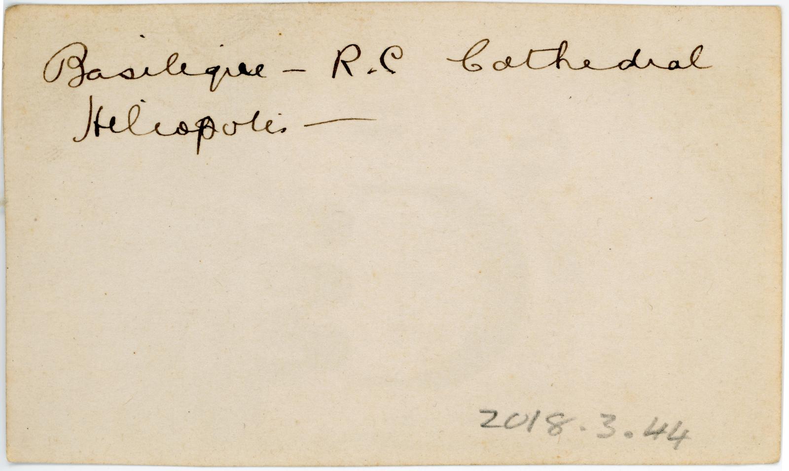 Rear view showing inscription.