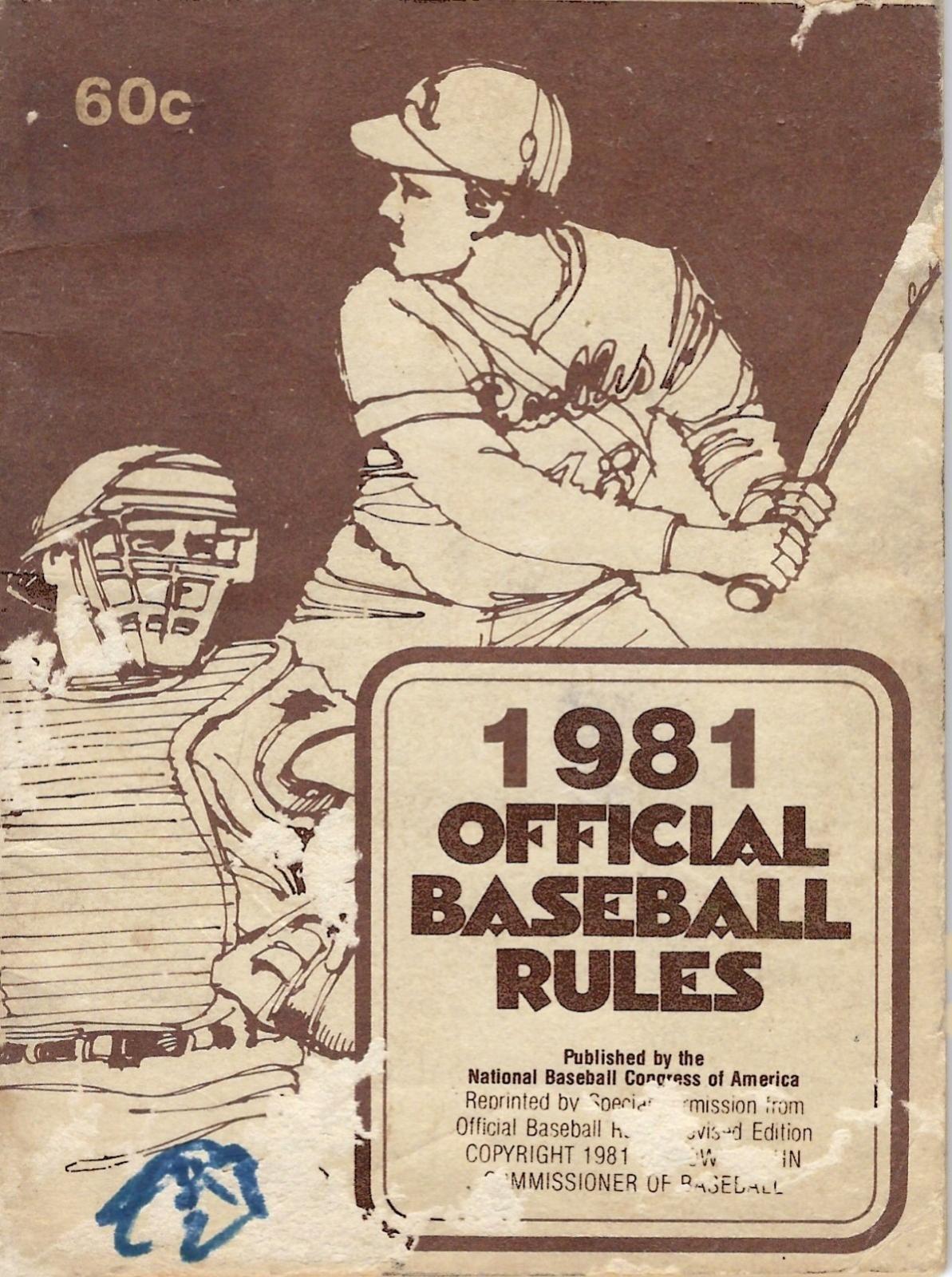 1981 Official Baseball Rules booklet