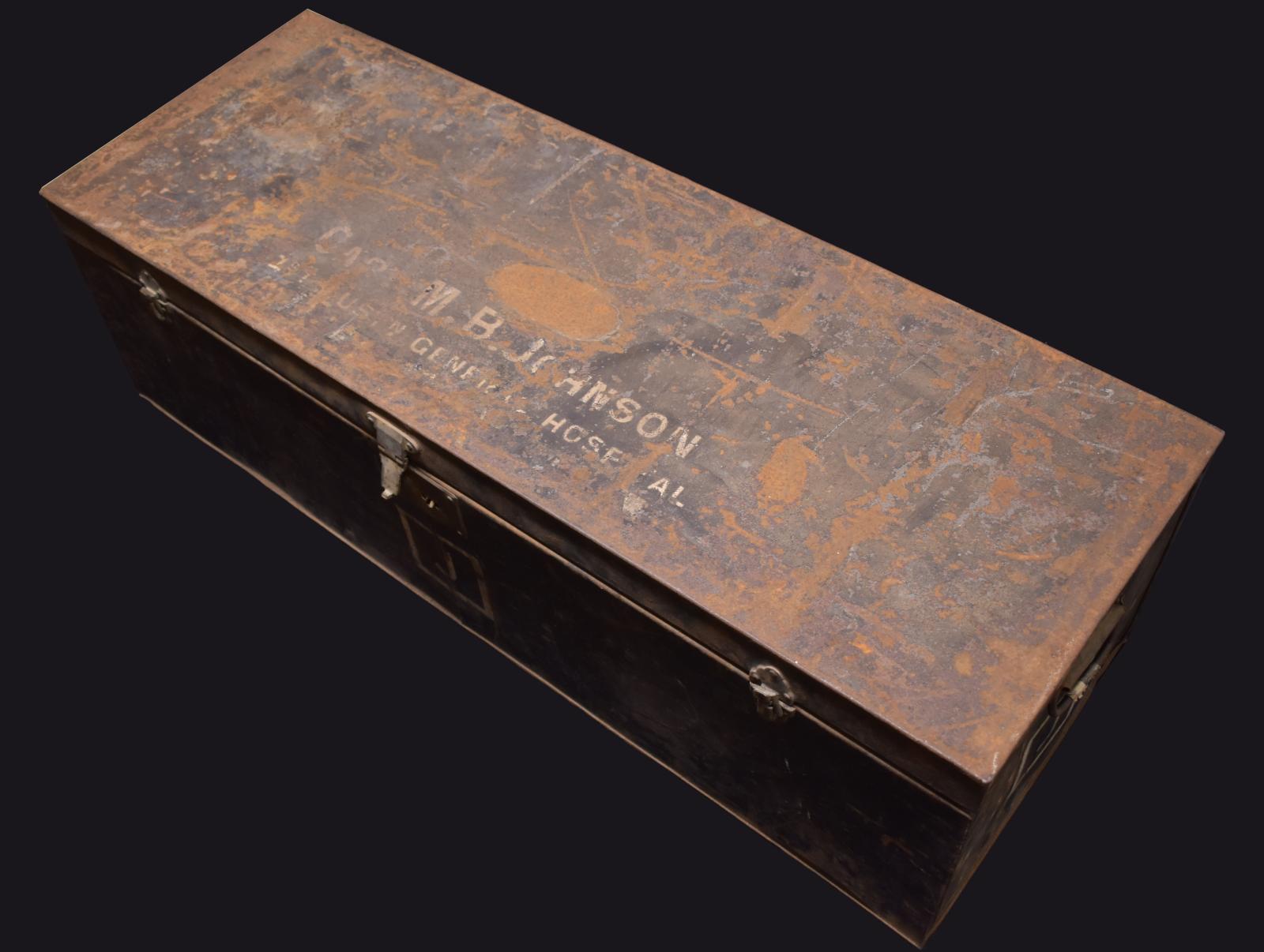 First World War Metal Trunk belonging to Captain (later Major) Maurice Buchan JOHNSON