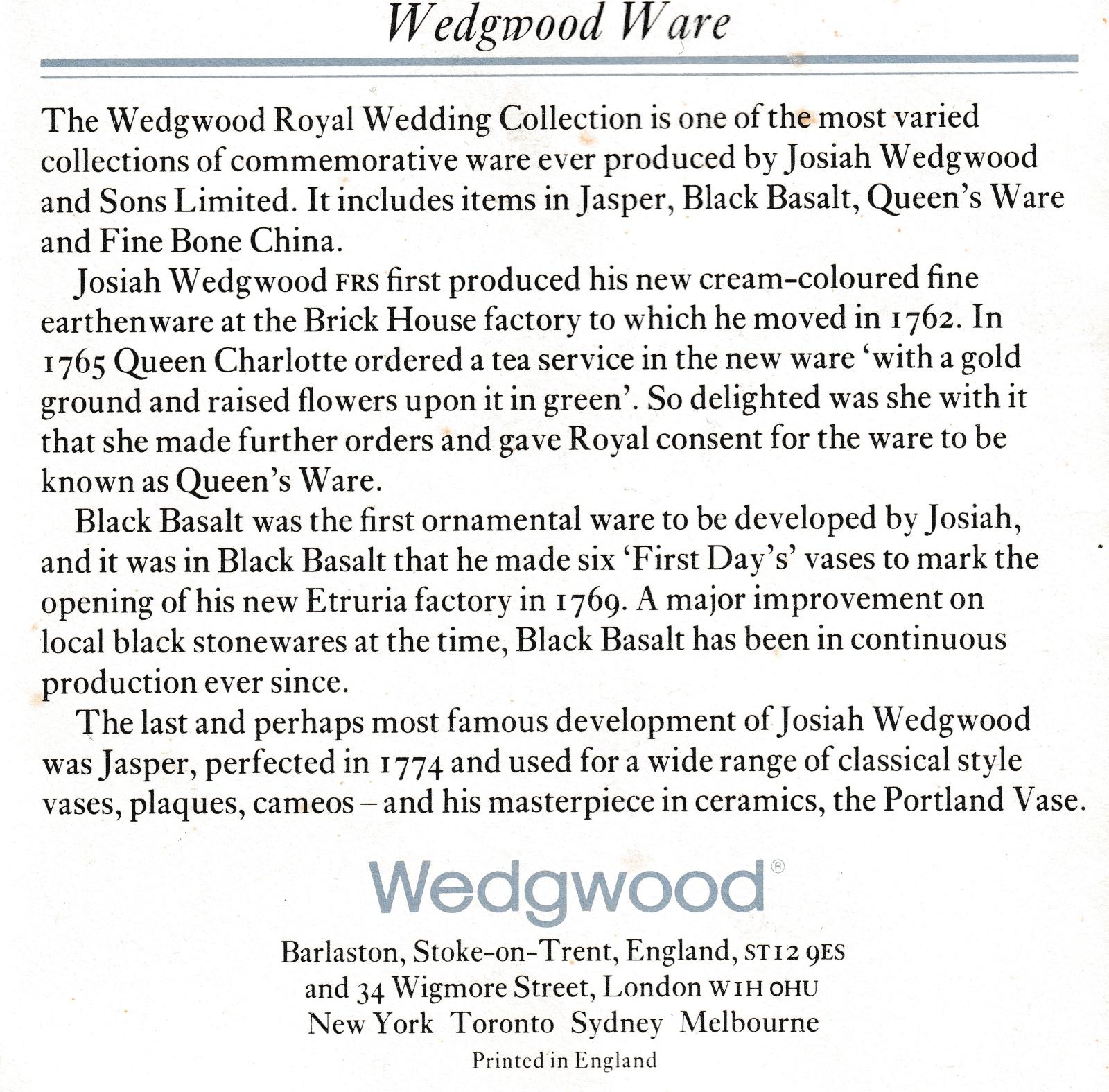 Wedgwood booklet