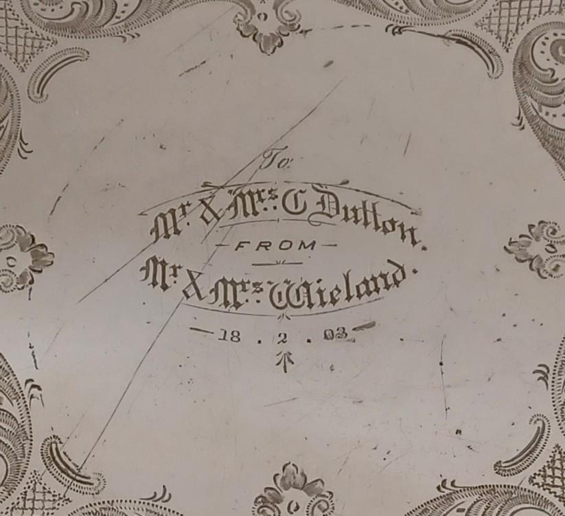 Silver Tray inscription