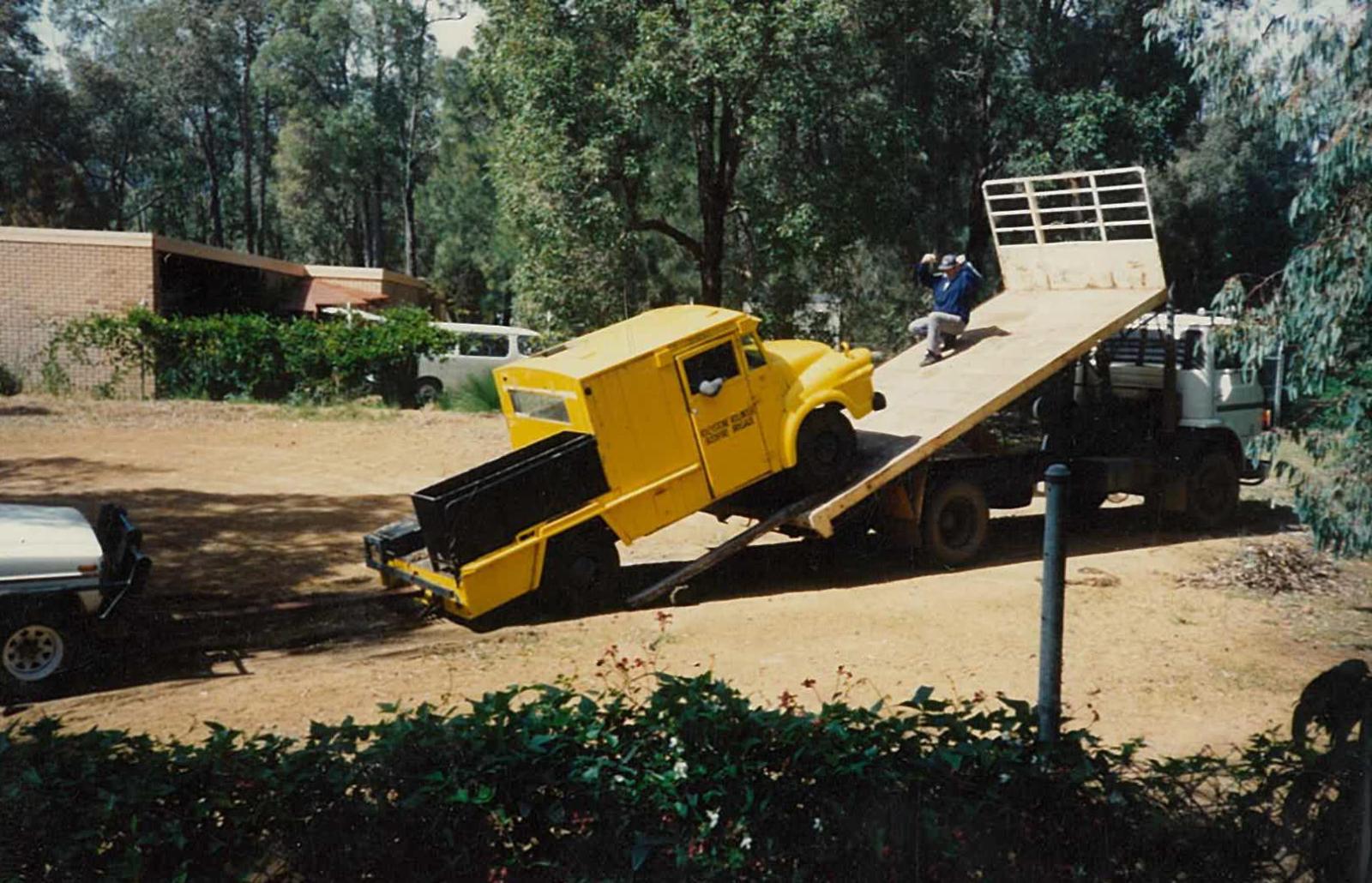 Aonverted armoured car into fire fighting vehicle