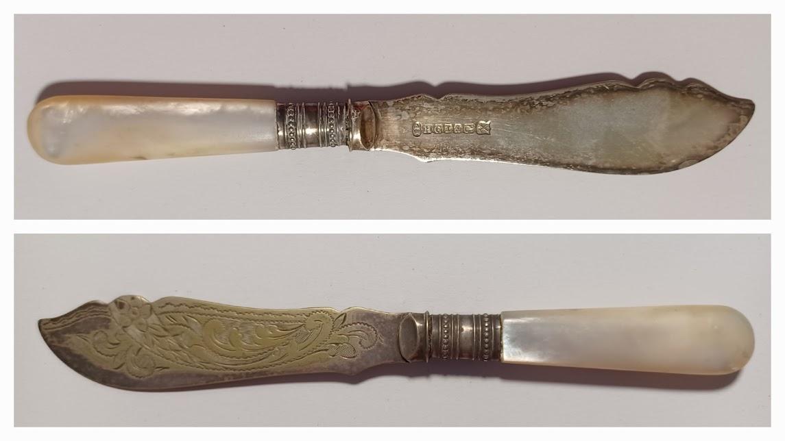 Fish Knife with Faux Mother-of-Pearl Handle