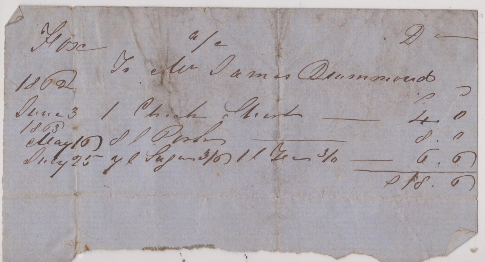 Invoice to John Fox from James Drummond