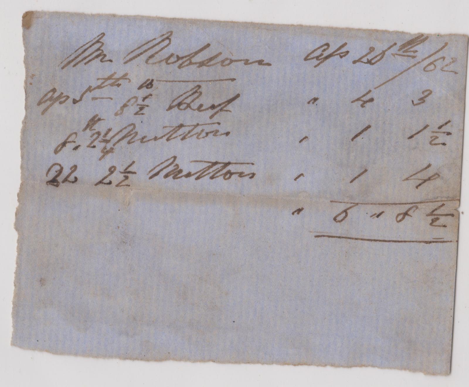Invoice to Mr Robson from John Fox
