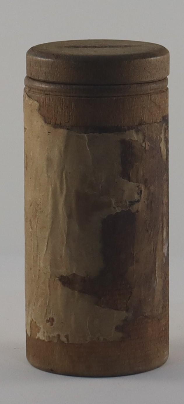 Back view of Wooden Medicine Container