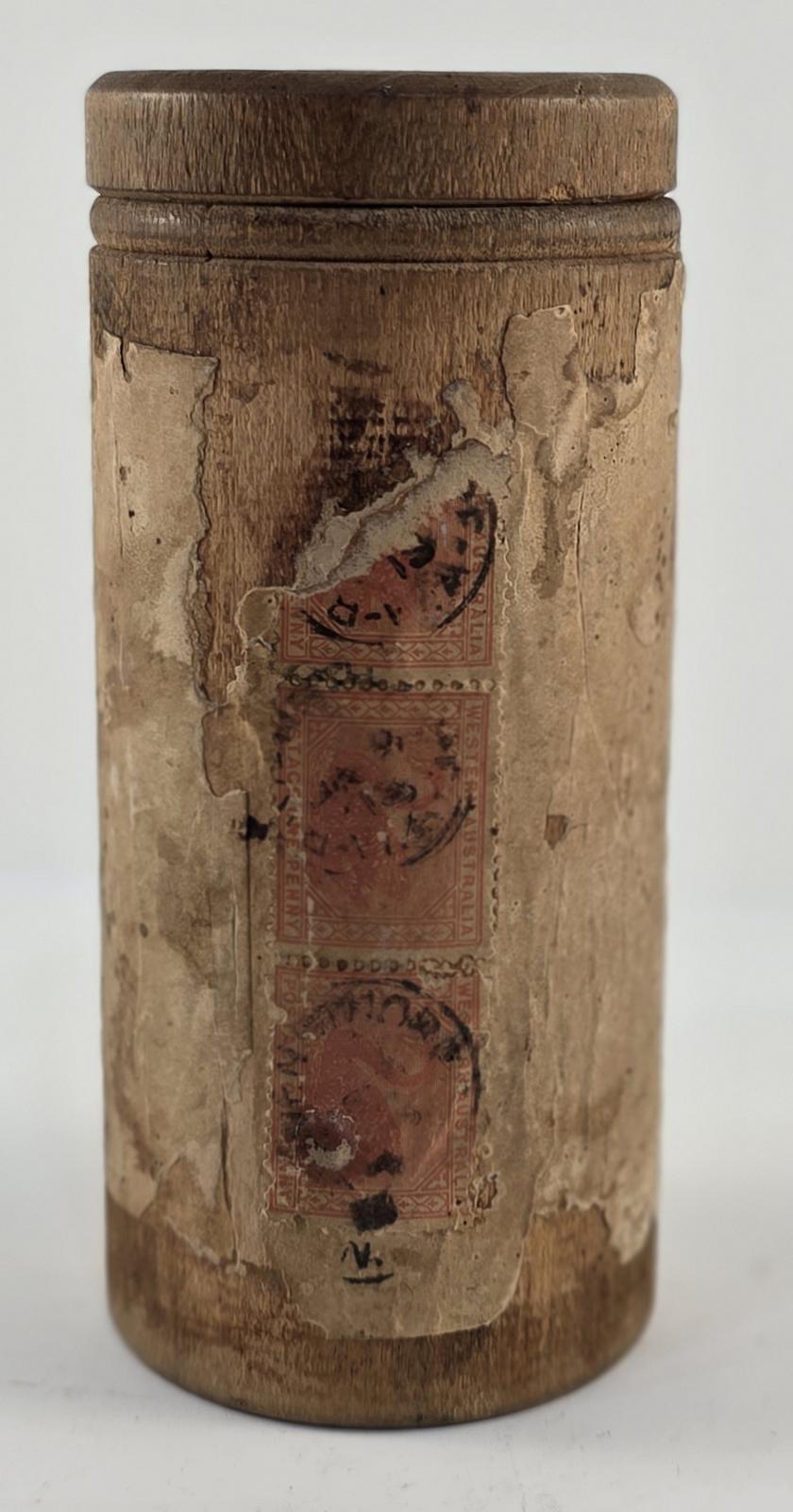 Front view of Wooden Medicine Container