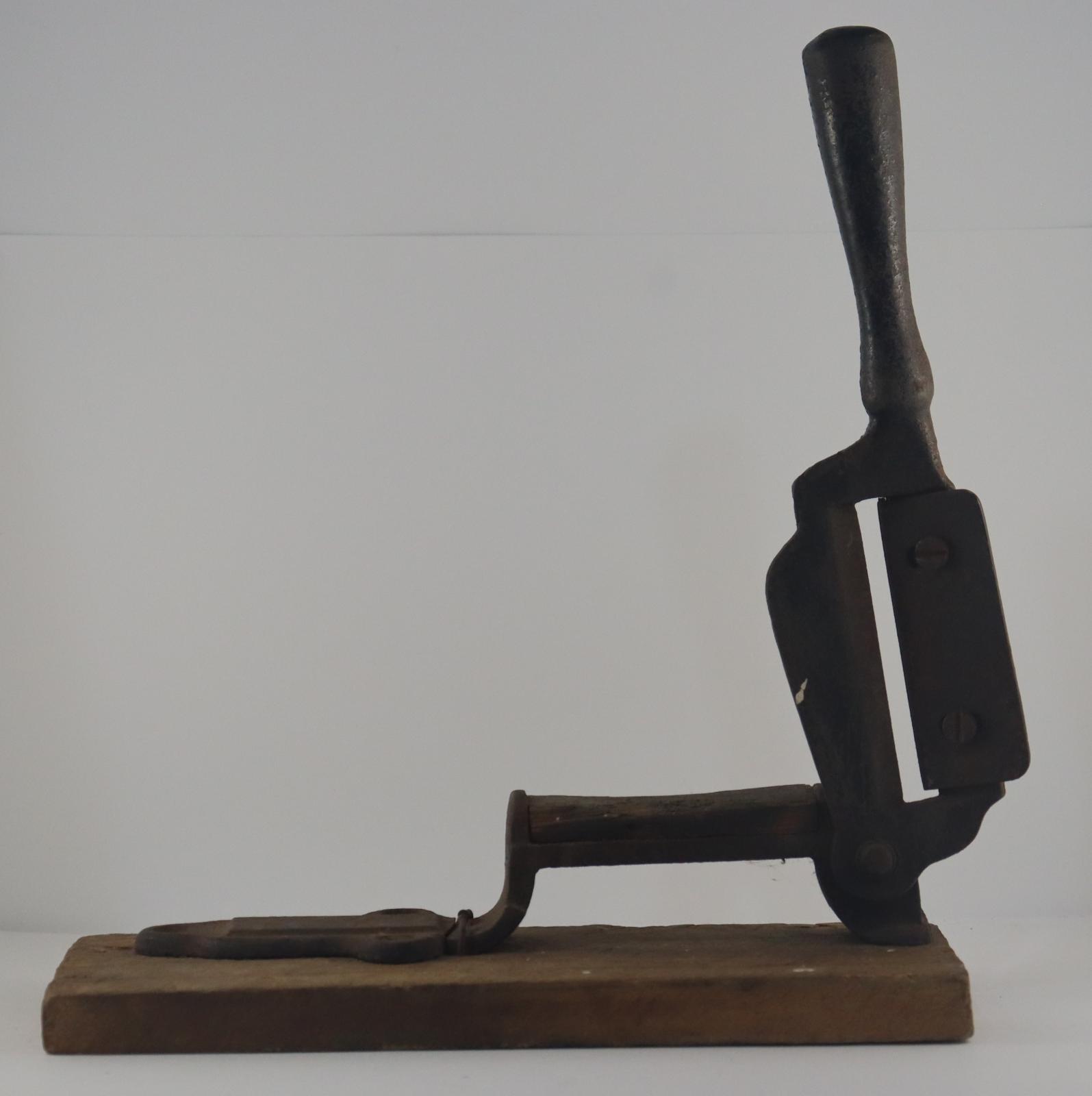 View of open Tobacco Cutter 