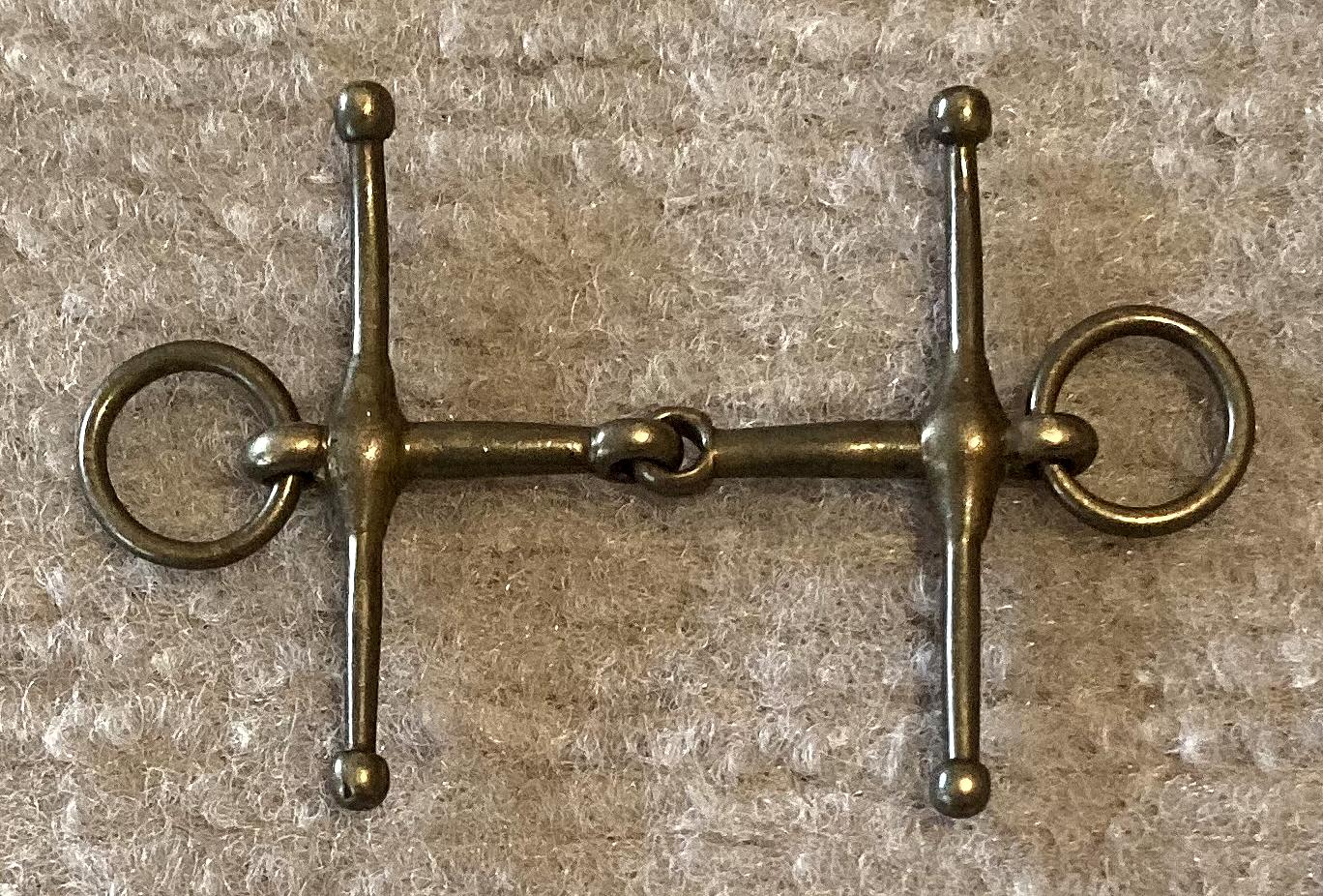 Miniature metal full cheek, loose ring, snaffle horse bridle bit
