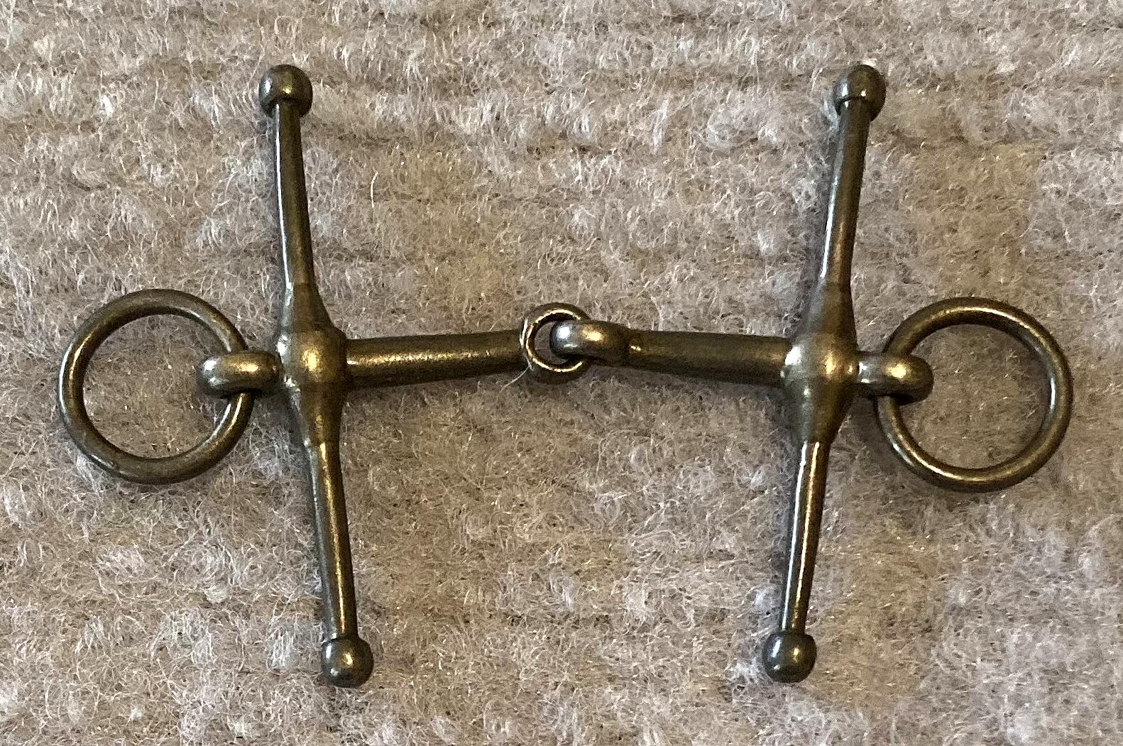 Miniature metal full cheek, loose ring, snaffle horse bridle bit