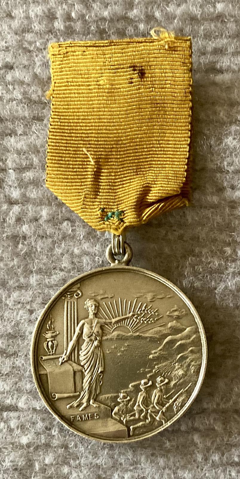 Other side of Welcome Home presentation medal from the Citizens of Lidcombe