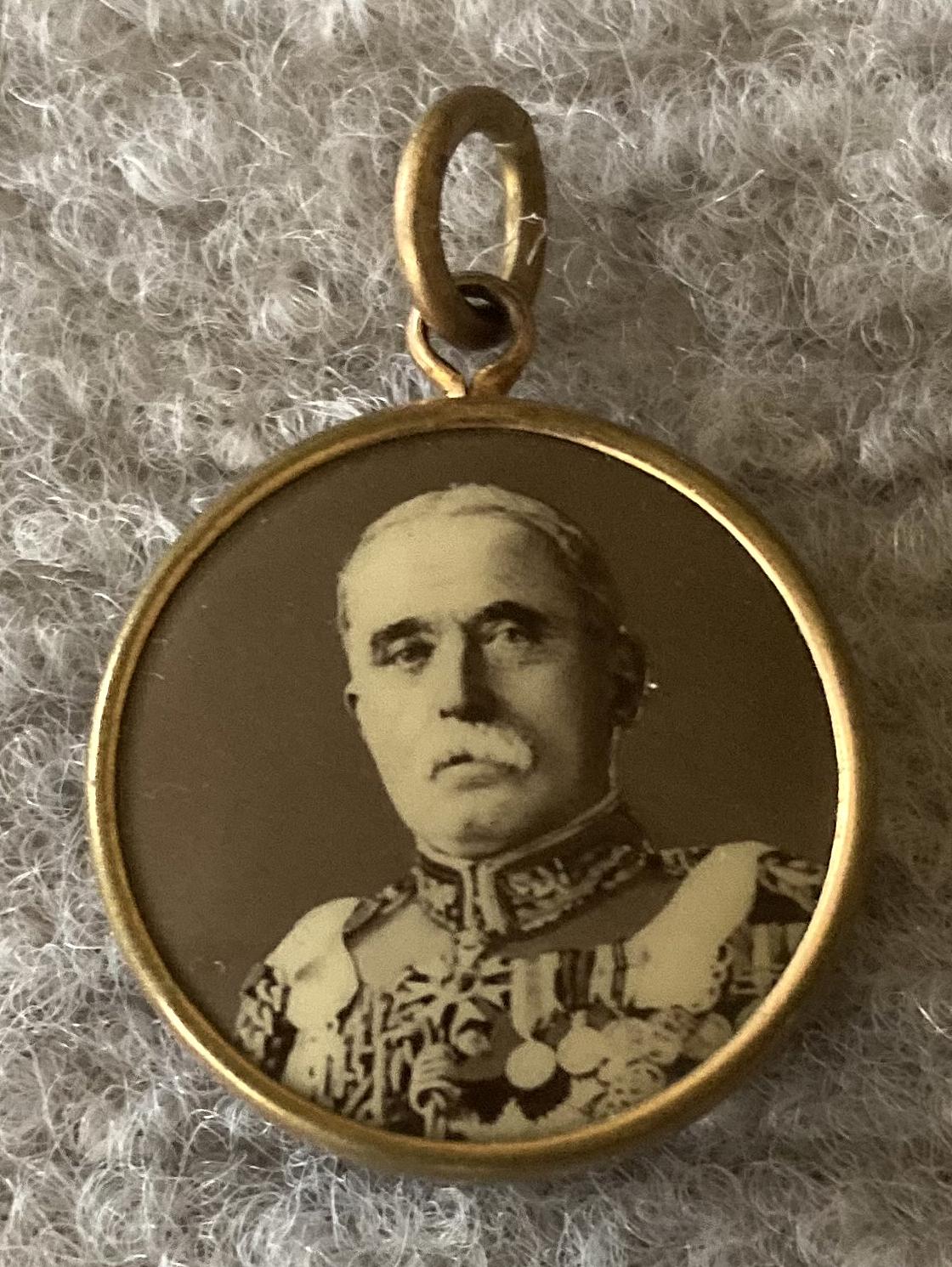 World War One era double-sided photographic pendant - General French