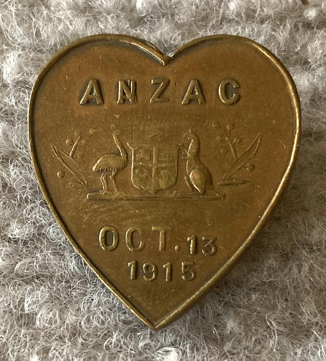 Sweetheart brooch sold to raise funds on first 'Anzac Day' - 13 October 1915