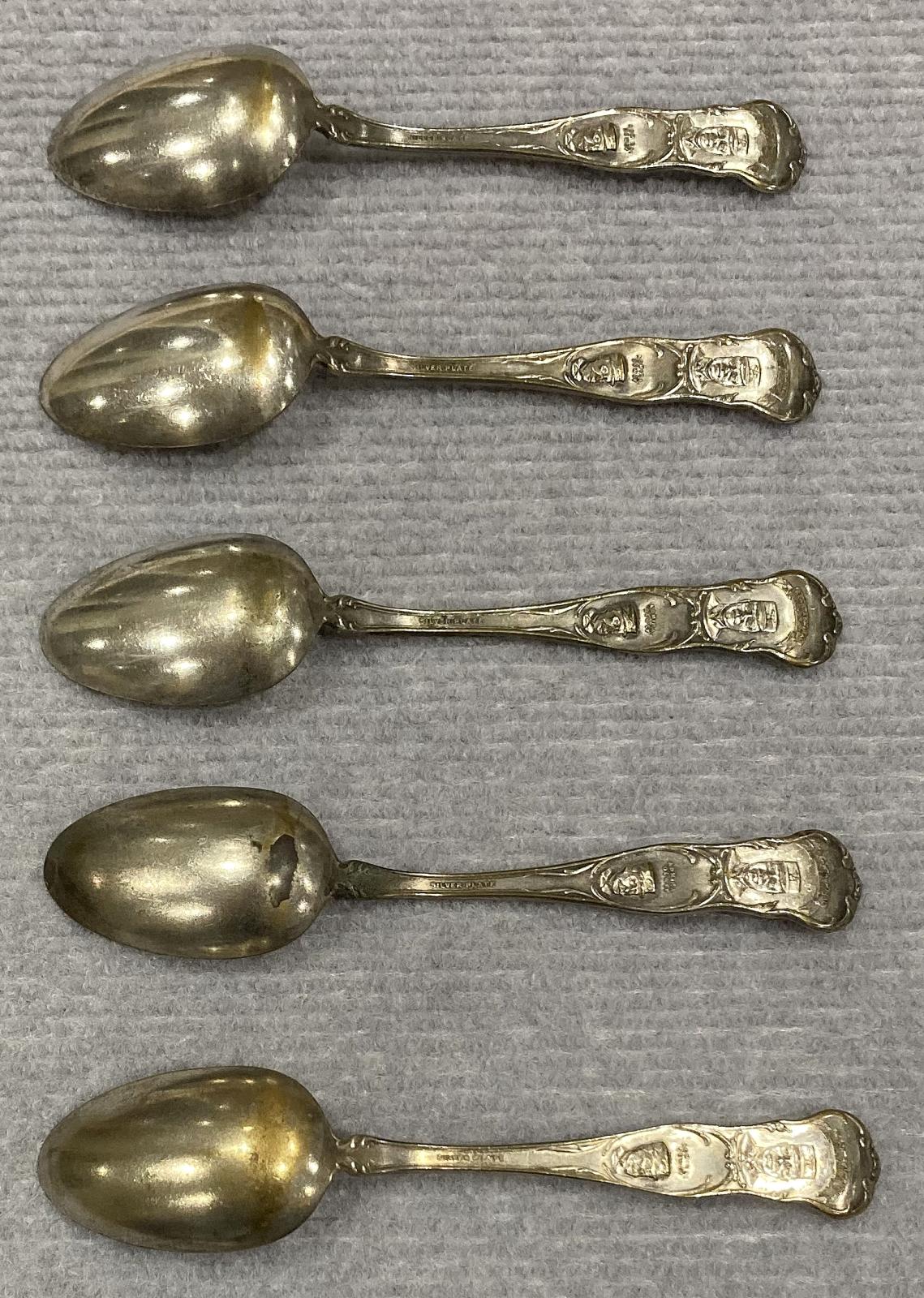 Reverse of Great White Fleet souvenir spoons showing named Naval Officers