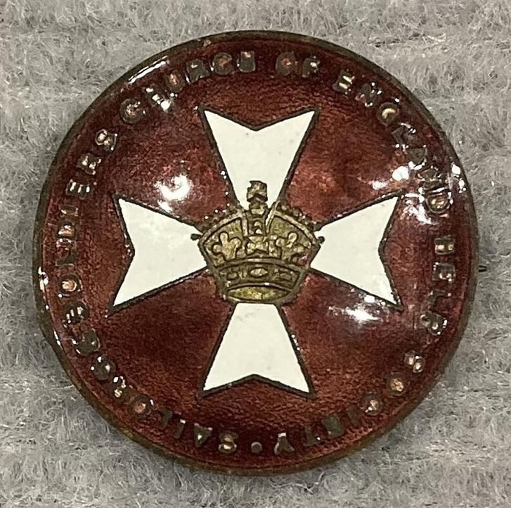 Sailors & Soldiers Church of England Help Society enamel badge