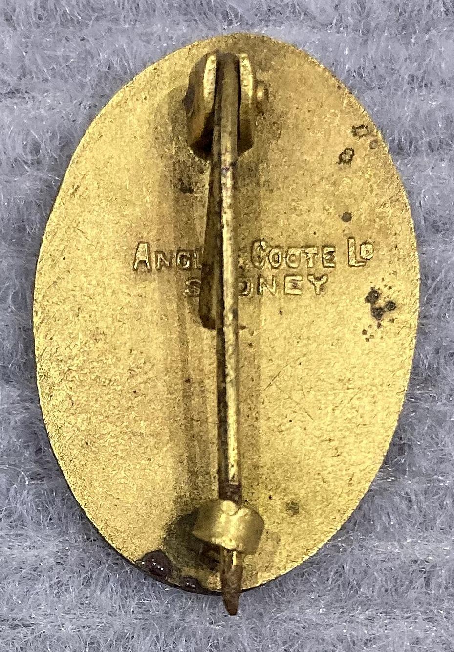Reverse of WWI era Soldiers' Dependents' Day enamel badge