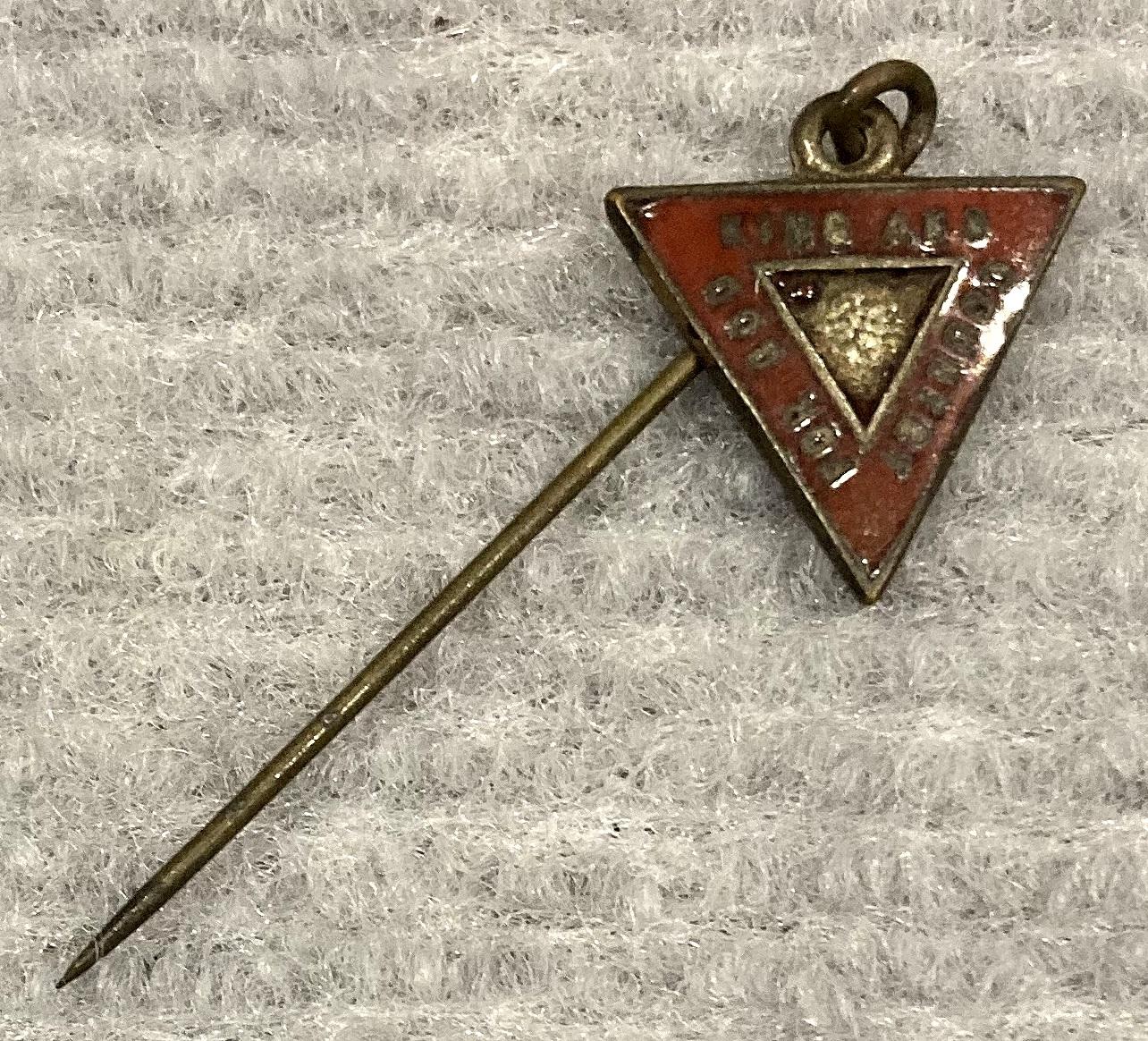 WWI era Y.M.C.A. Red Triangle fundraising pin