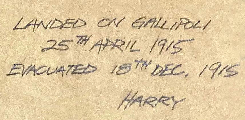 Close-up of text copied from back of portrait