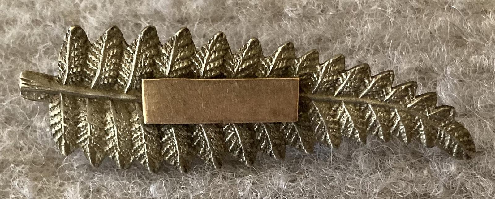 WWI era NZ silver fern sweetheart brooch with name plate