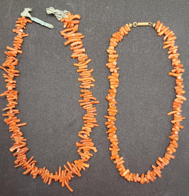 orange branch coral necklace