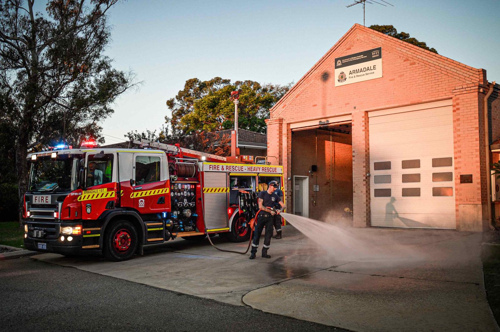 Photo of Armadale fire station with truck by Weronila Moran