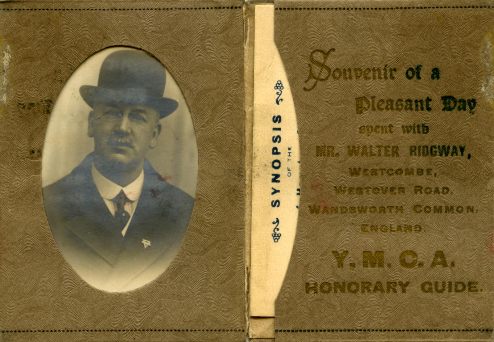 Open Y.M.C.A. souvenir wallet showing portrait and card insert