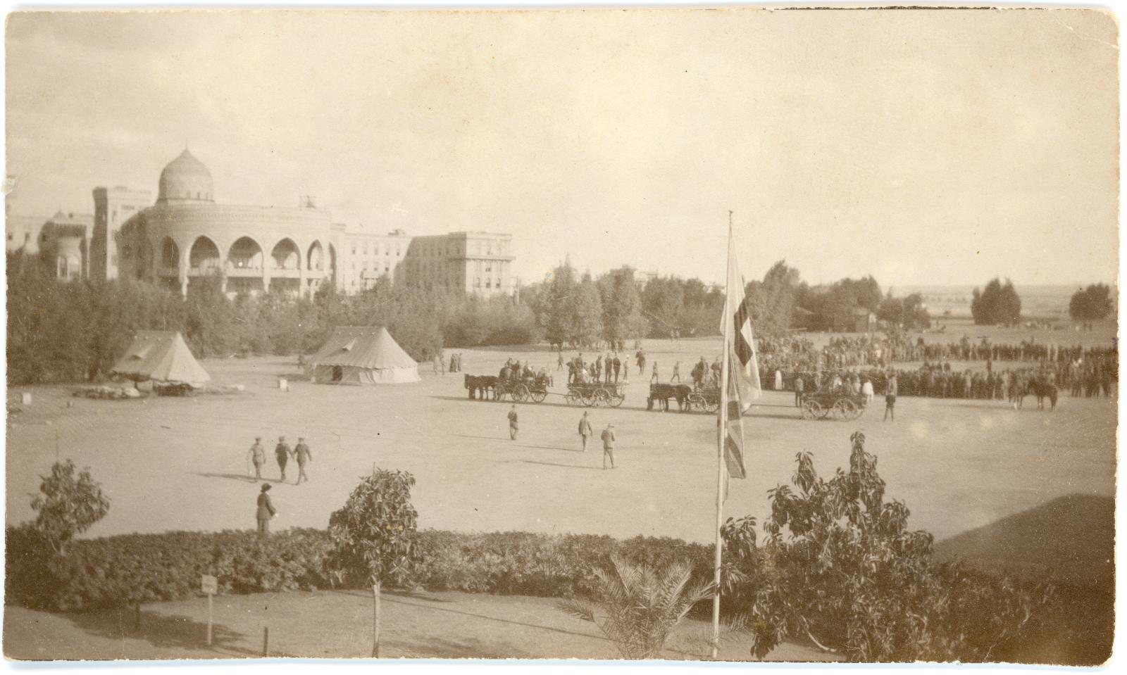 Sports meeting in the grounds of the No.3 Australian Auxiliary Hospital, located at the Heliopolis Sporting Club.