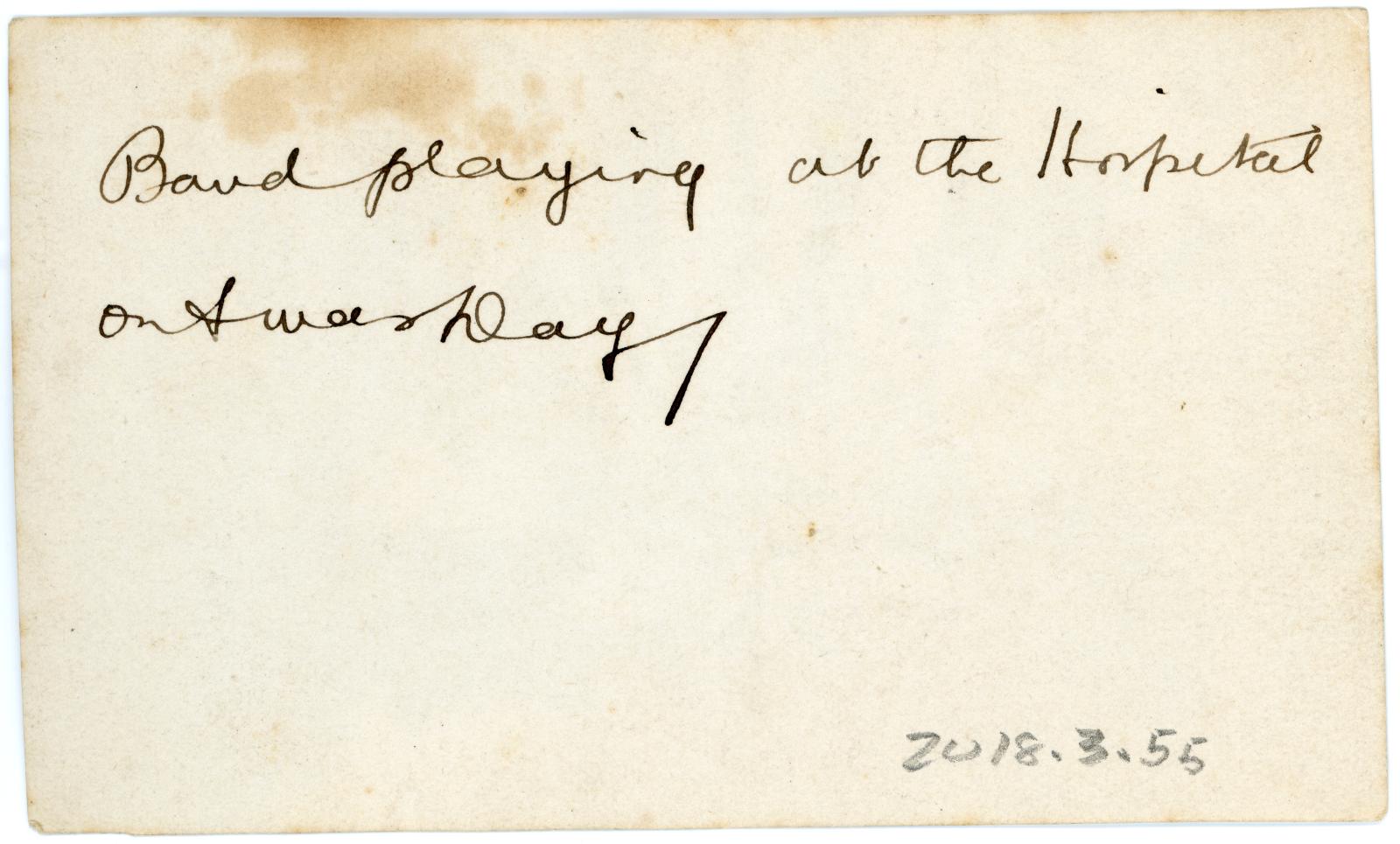 Rear view showing inscription.