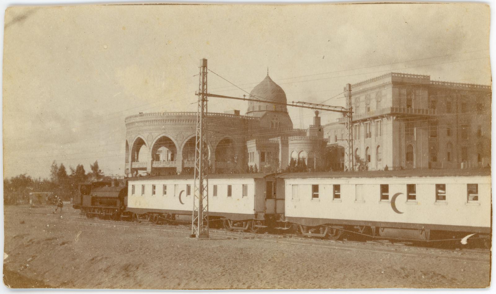 Hospital train at the rear of the 1st Australian General Hospital, Cairo.