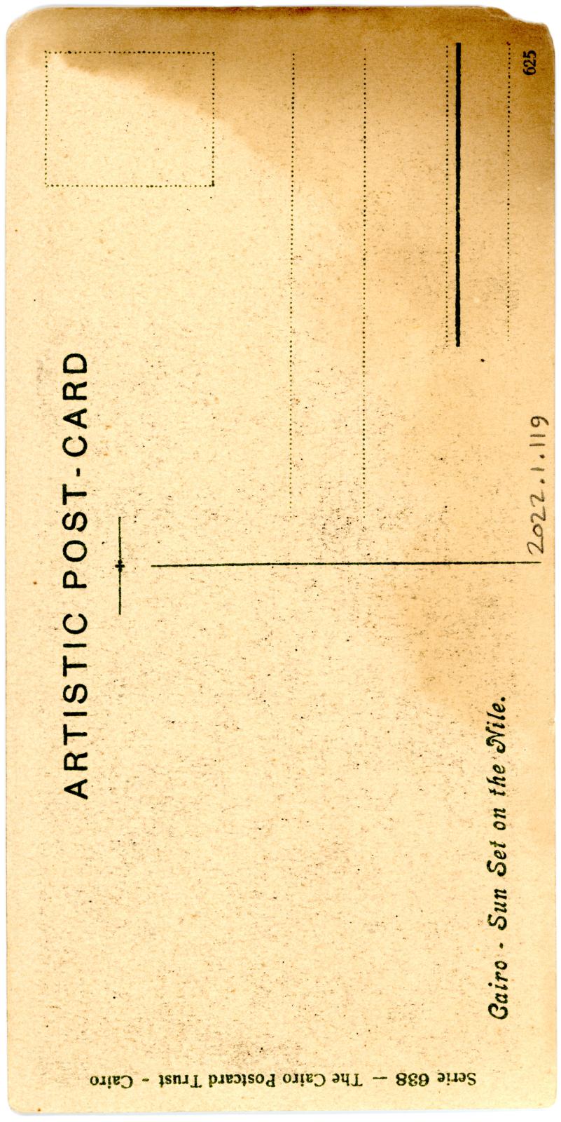 Rear View of Postcard