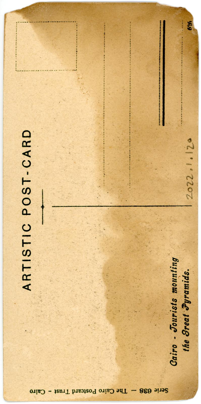 Rear of Postcard