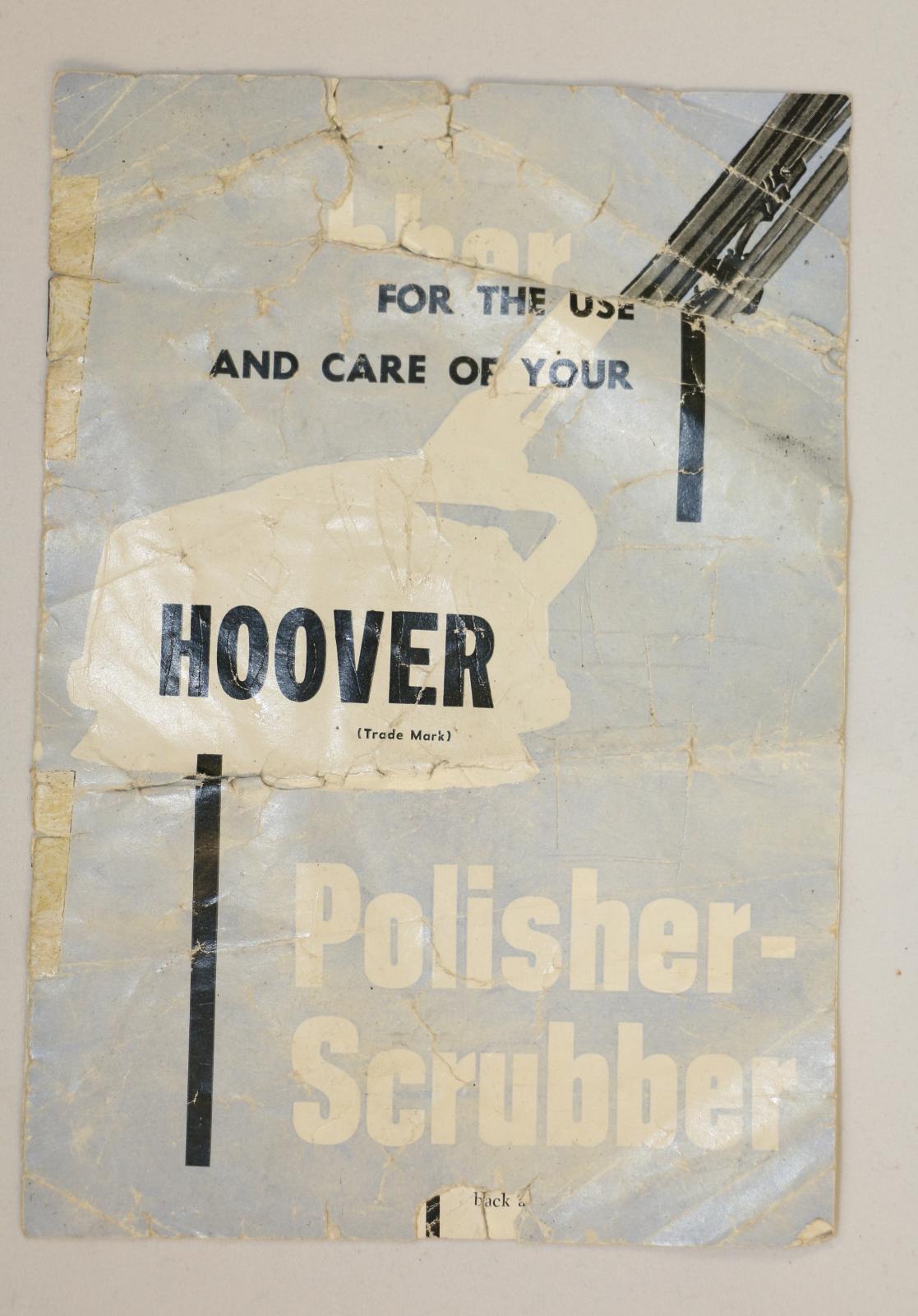 A5 sized Hoover Polisher-Scrubber booklet